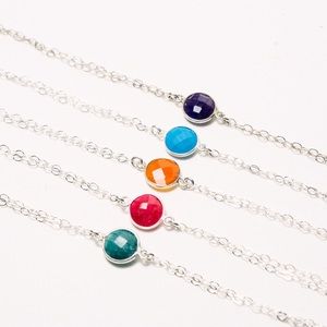 Sterling silver gemstone bracelets & anklets